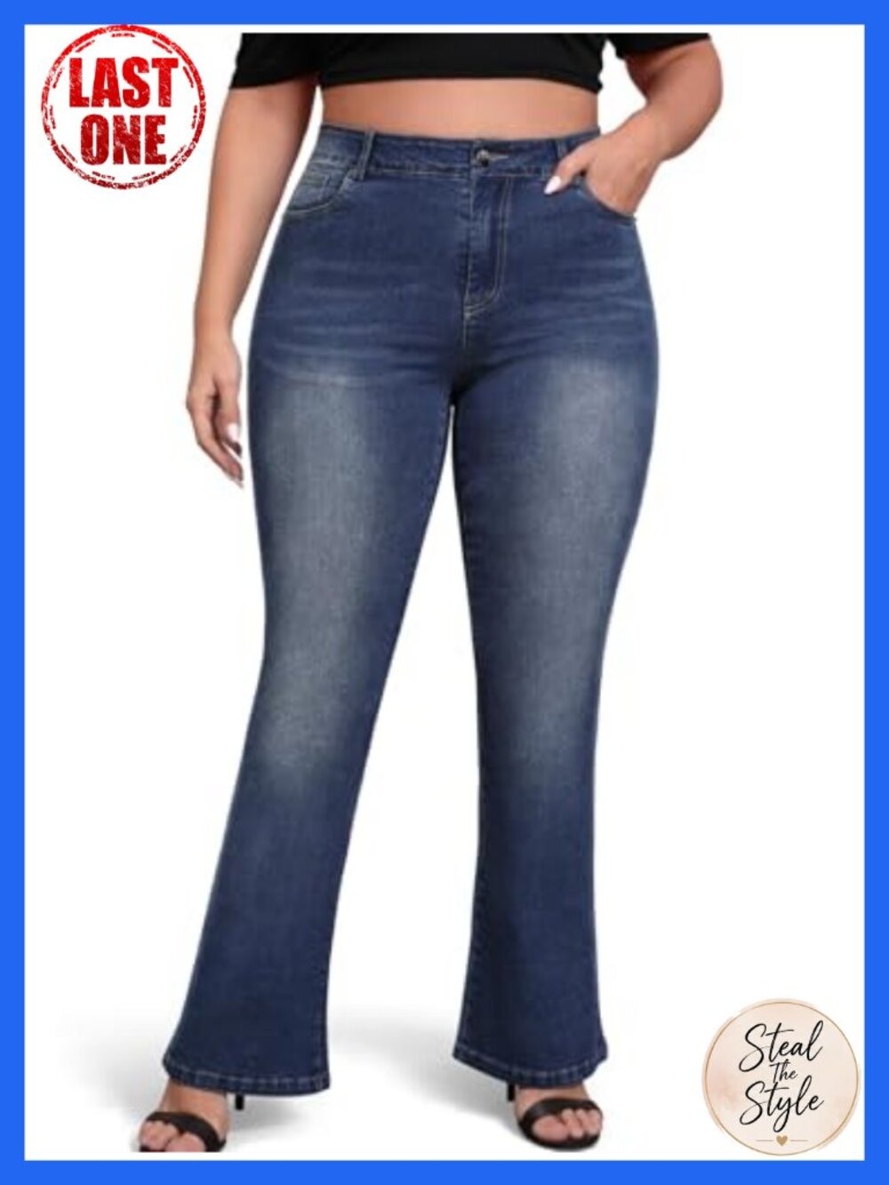 High Waisted Plus Size Bootcut Jeans Stretchy Women's Denim